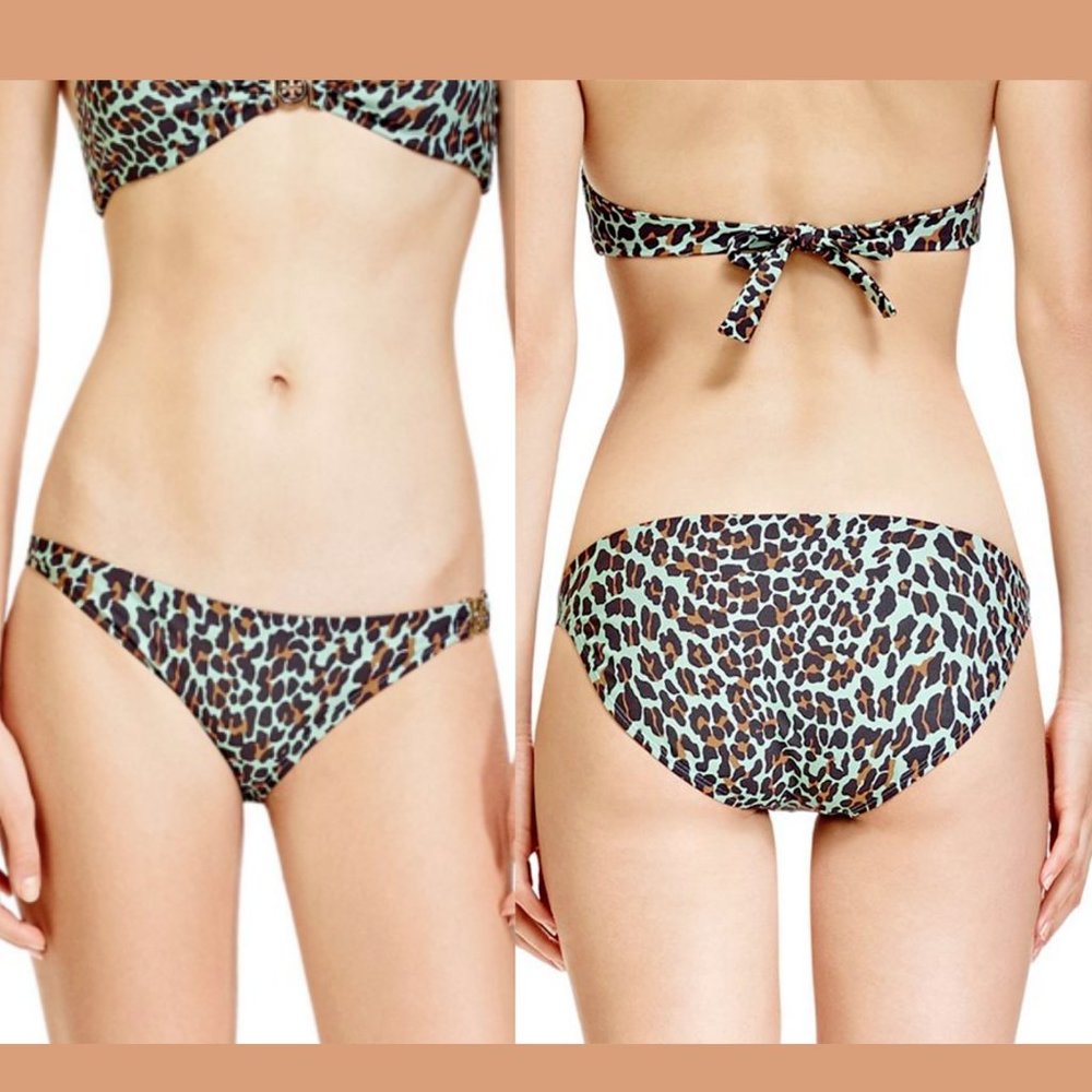 NWT‎ Tory Burch Leopard Reva Logo Bikini Bottom